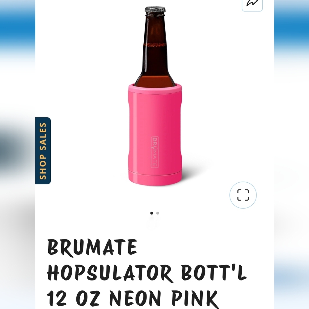 NEW Brumate Hopsulator Bott'l, 12oz Neon Pink